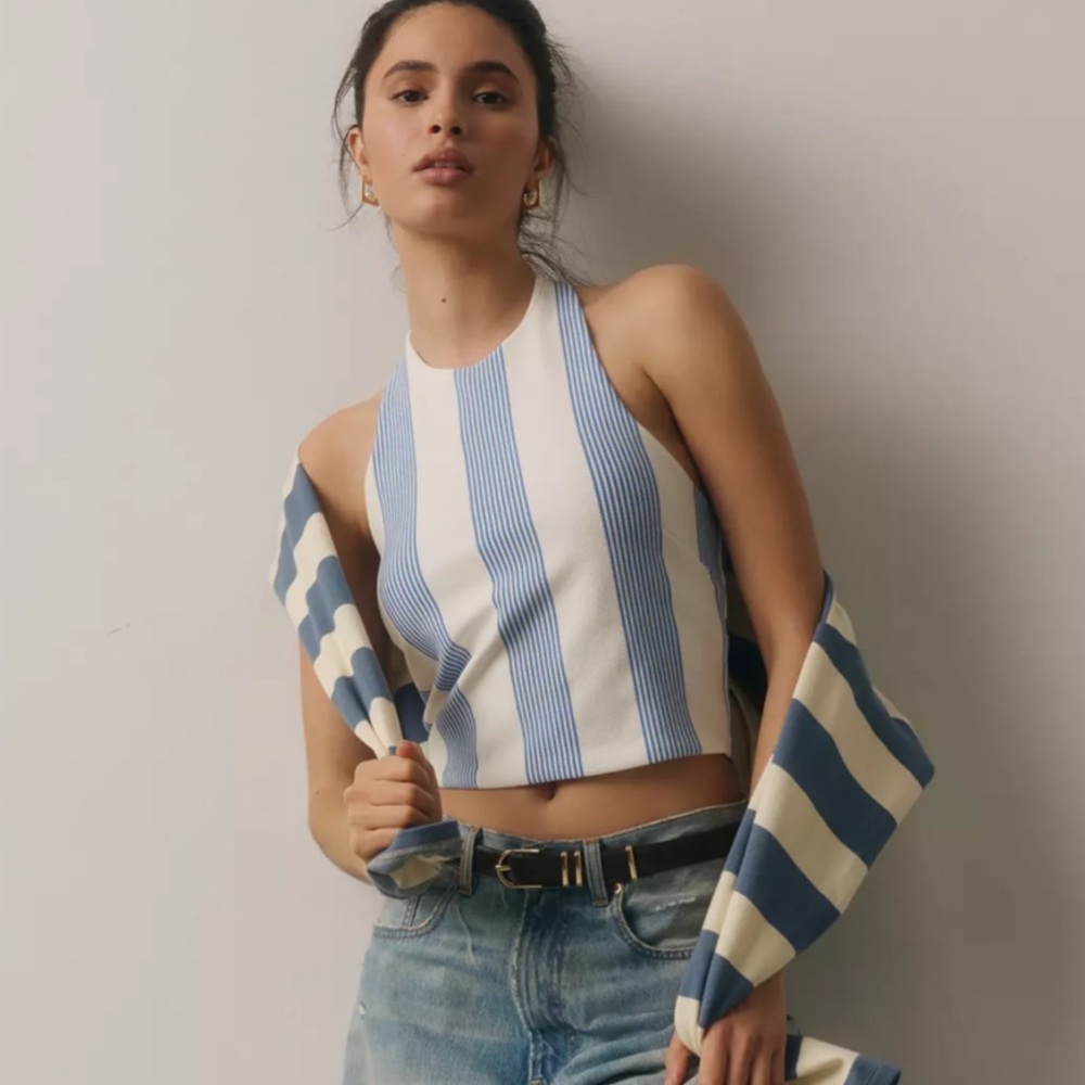 Anthropologie Bishop + Young Striped Halter Top